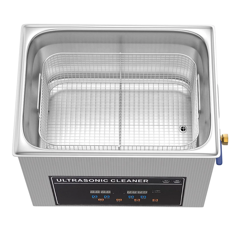 Desktop Stainless Steel Ultrasonic Cleaner 15L 3.96 Gal  360 W & 480 W & 540 W  Digital  Semiwaves & Full-wave Work Alternately
