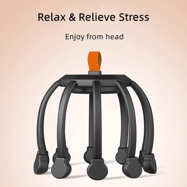 Electric Vibrating Head Massager Octopus Head Massager With 10 Individual Massage Head and 3 Modes to Release Pressure