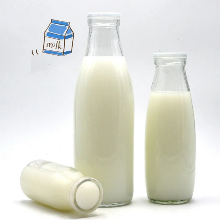 Glass Yogurt Bottle Sealed Bus Milk Bottle Transparent Beverage Glass Sealed Bottle With Cover