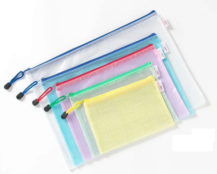 Portable Waterproof Plastic document storage bag file folder A4 A3 A5 A6 B4 B5 B6 B8 Mesh PVC Zipper version paper holder E0220