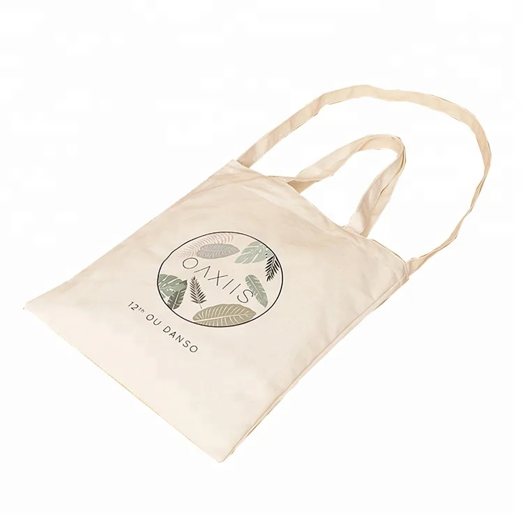 High Quality Large Luxury Waxed Custom Recycled Cotton Canvas Tote bag With Printing Logo