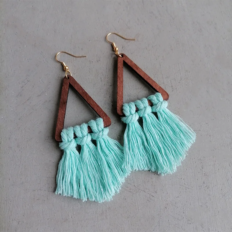 2022 Bohemian Creative Chic Macrame Triangle Fringe Earrings