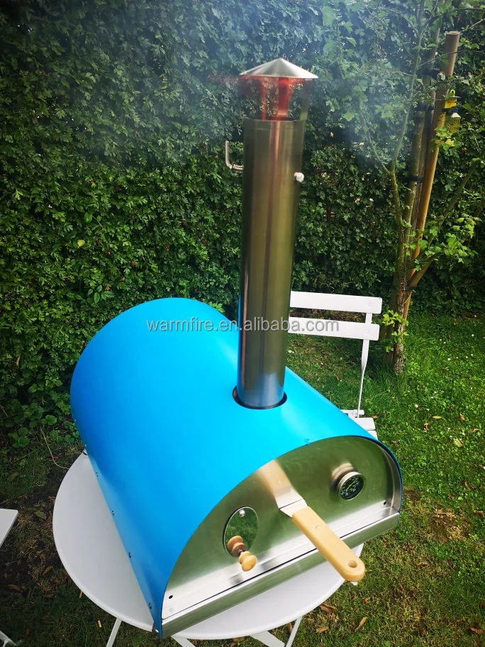 Warmfire Hot Sale Portable Mini Pellet Charcoal Grills Wood Pizza Oven,outdoor Single Free Spare Parts Fired BBQ Pizza Ovens 3kw