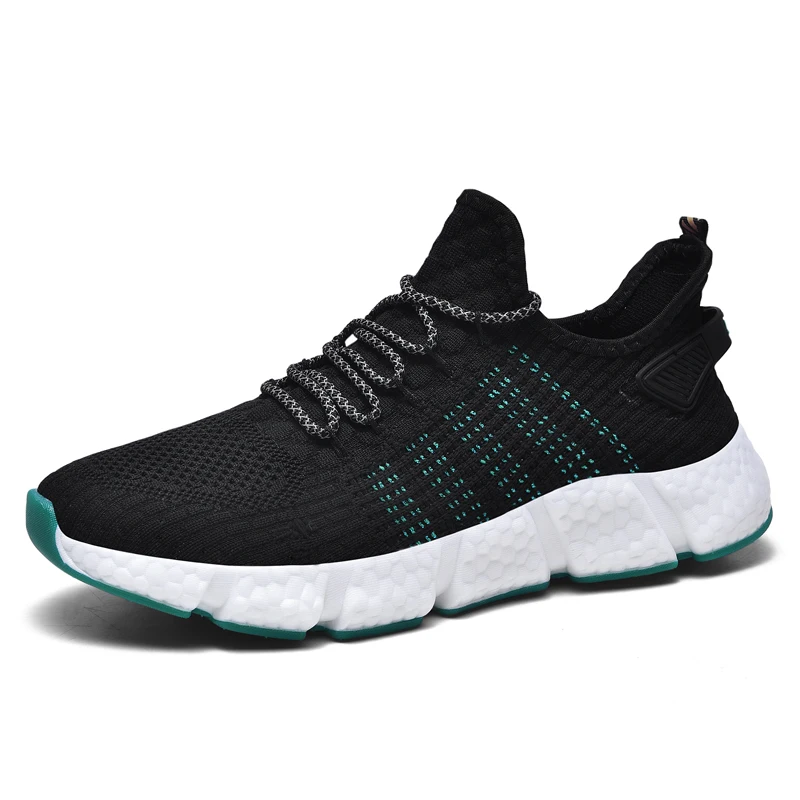
china factory wholesale knitted upper breathable reflective sneakers for men sport shoes men 