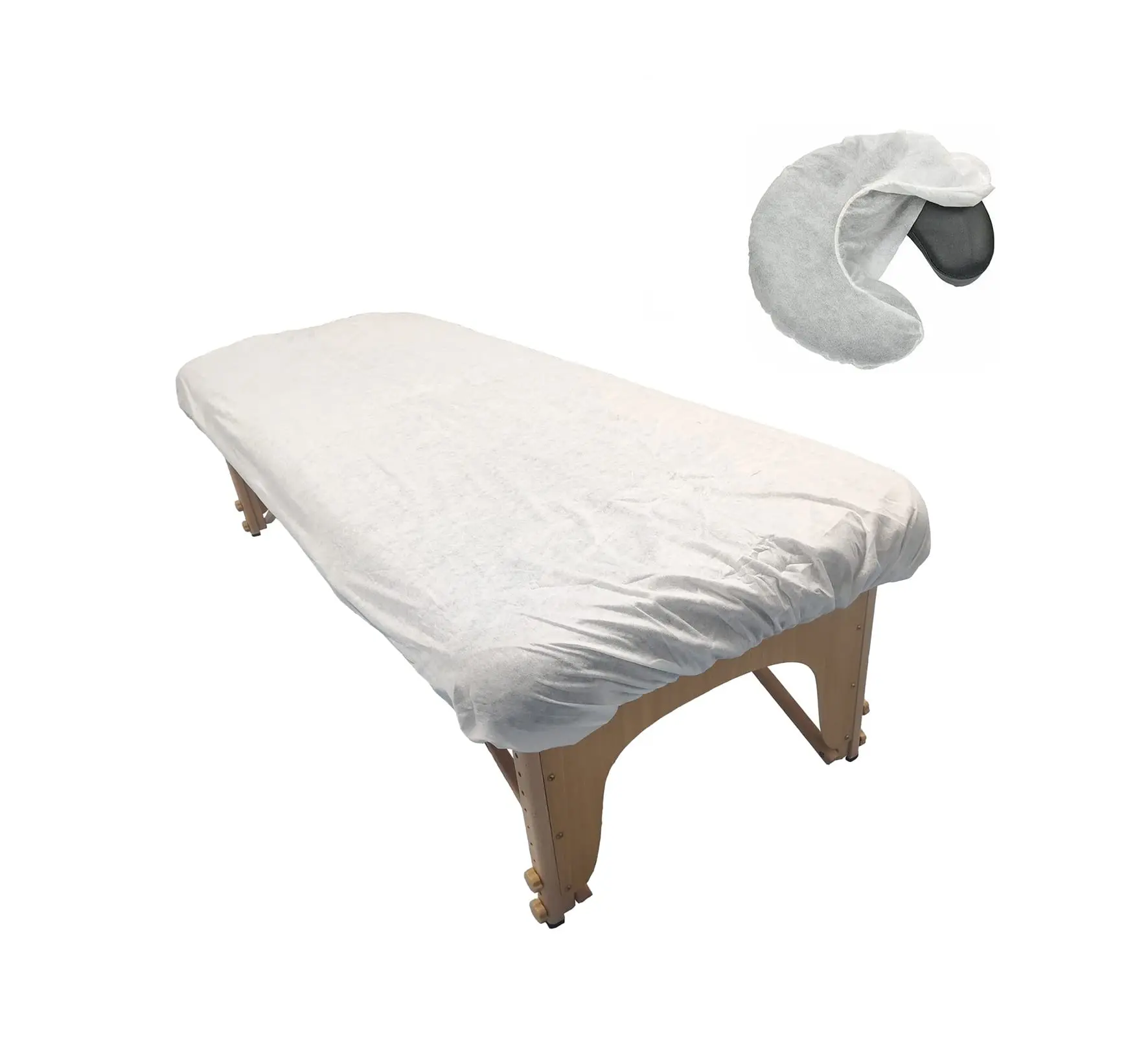 Disposable Fitted Massage Table Sheets Bed Covers Non-Woven Fabric Massage Sheets 82 x 35 inches White