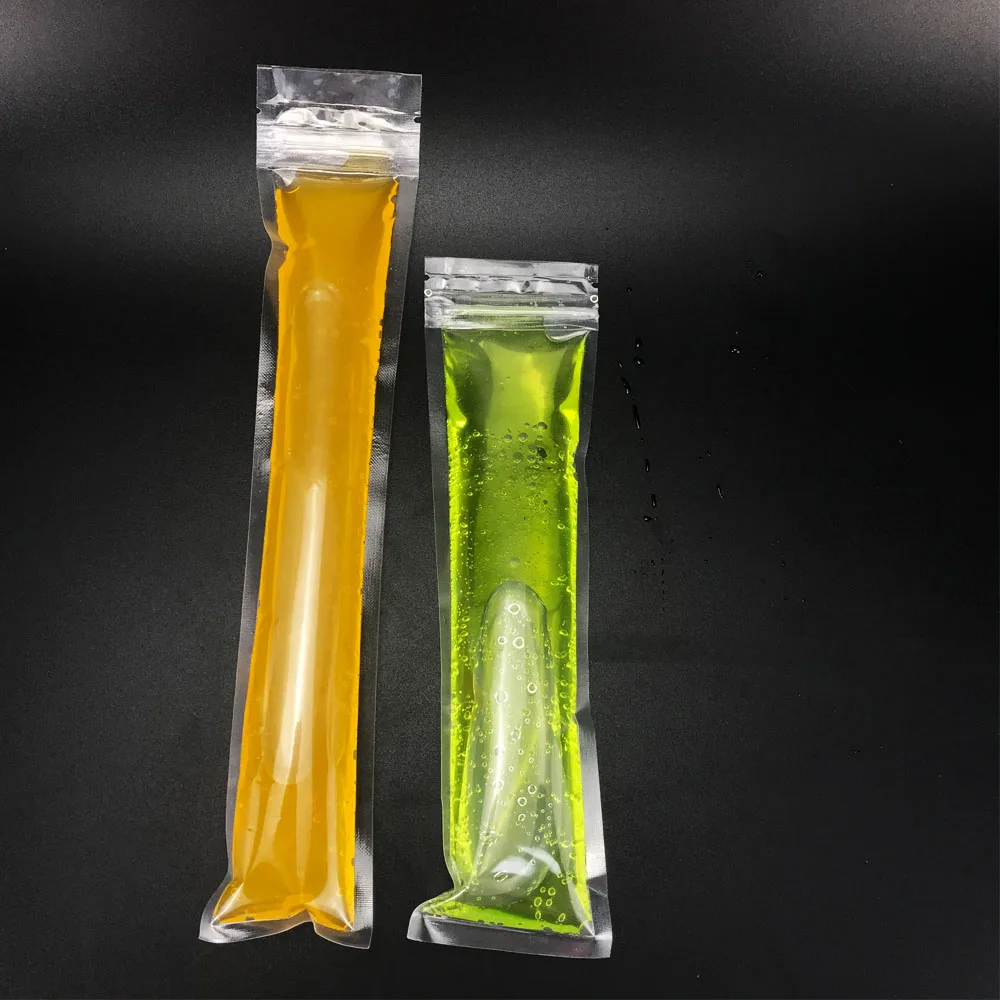 120ml food grade plastic clear empty zipper freeze ice cream juice popsicle packaging