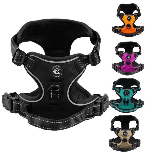Top Selling No Pull Reflective Padded Breathable Mesh Nylon Working Custom Pet Dog Harness for Big Small Dog