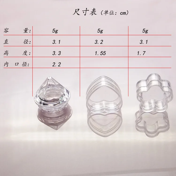 wholesale mini transparent flower heart diamonds shape box jewelry earring rings storage box