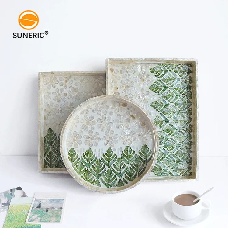 Wholesale table tray luxury serving trays set for snacks food ottoman home