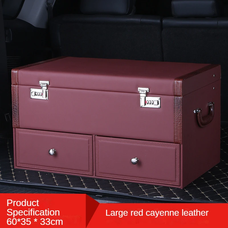 Amazon Hot Selling Car Trunk Storage Box Large Capacity Storage Bag Car Leather Storage Box