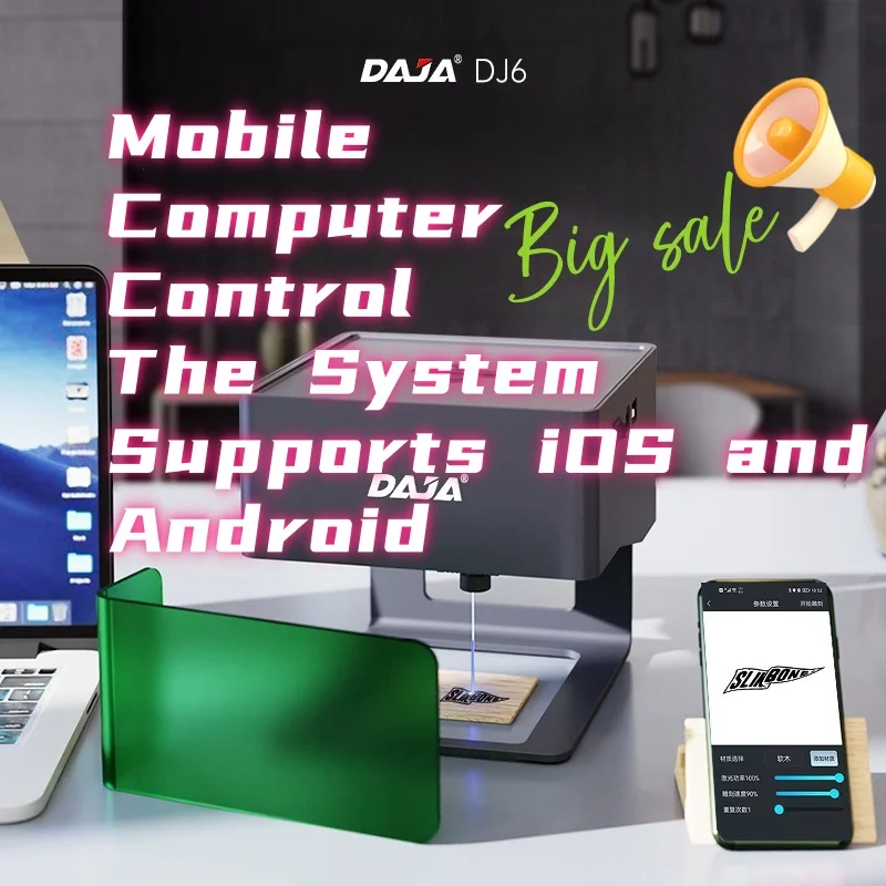 DAJA DJ6 reflective hot sale desktop home all materials metal plates stamp head vin tag creator print laser engraving machine