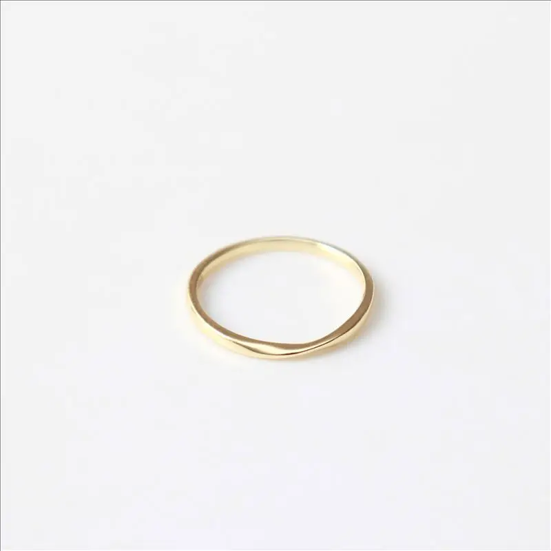 
Maxery Classic Minimalist S925 Sterling Silver 14K Gold Plated Mobius Ring Creativity Extremely Slim Tail rings 