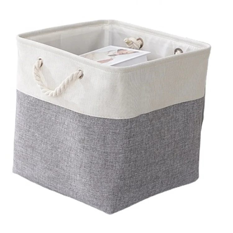 Ready to ship cotton linen organizing containers cotton rope basket