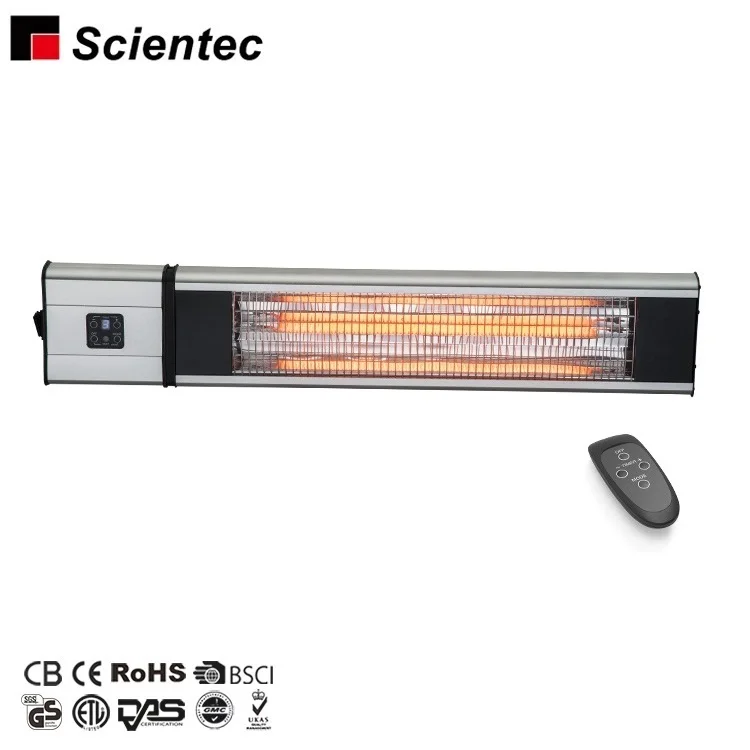 IP65 1800W Remote Control Outdoor Electric Patio Heater Commercial Infrared Wall Mounted Heater