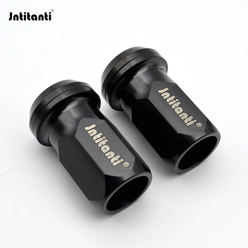 Jntitanti black cone seat  auto parts Gr.5 titanium car wheel nuts M14*1.5*50mm forJeep, Land rover,Tesla, Cherok