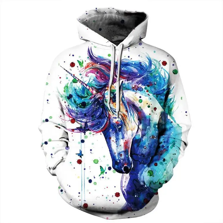 Custom Couple Polyester Sweatshirt 3D Animal Print Unisex Sweat A Capuch Pour Homm All Over Sublimated Wolf Hoodie