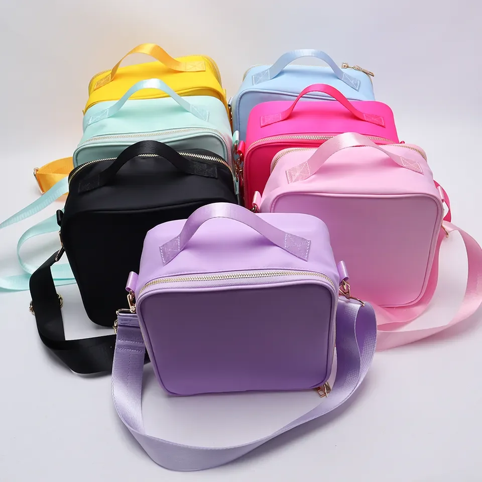 Eco Friendly No MOQ Waterproof Nylon Kids Bag Set Belt Kids Bento Lunch Box Insulated Lunch Bag Lunch Box Kids
