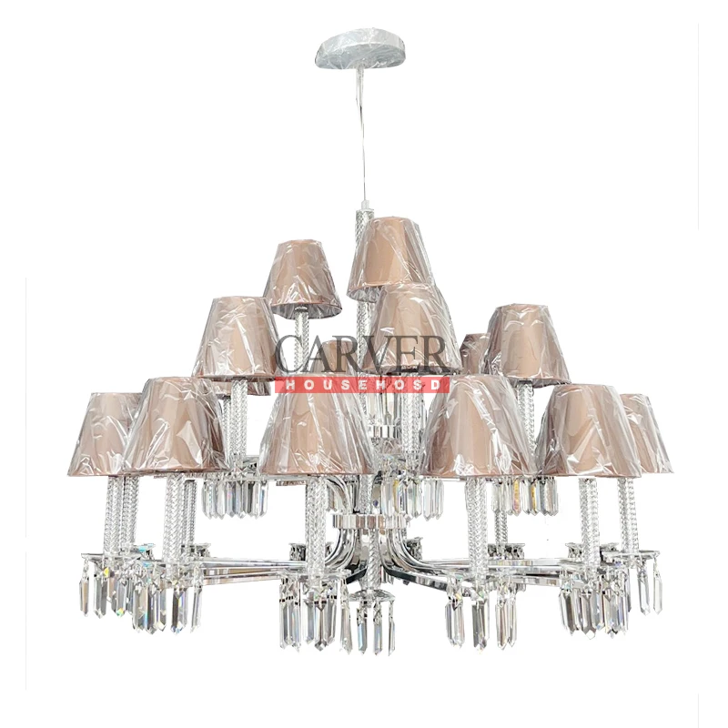 Classic Designer Room Decoration Pendant Lights Led Chandelier K9 Crystal Modern Ceiling Luxury Circle Home Gold decor light