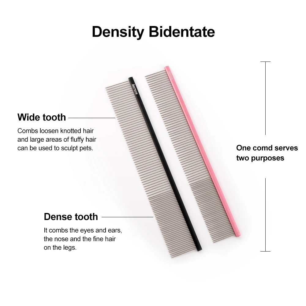 Pet supplies pet cleaning grooming stainless steel comb hair remover metal comb for pets