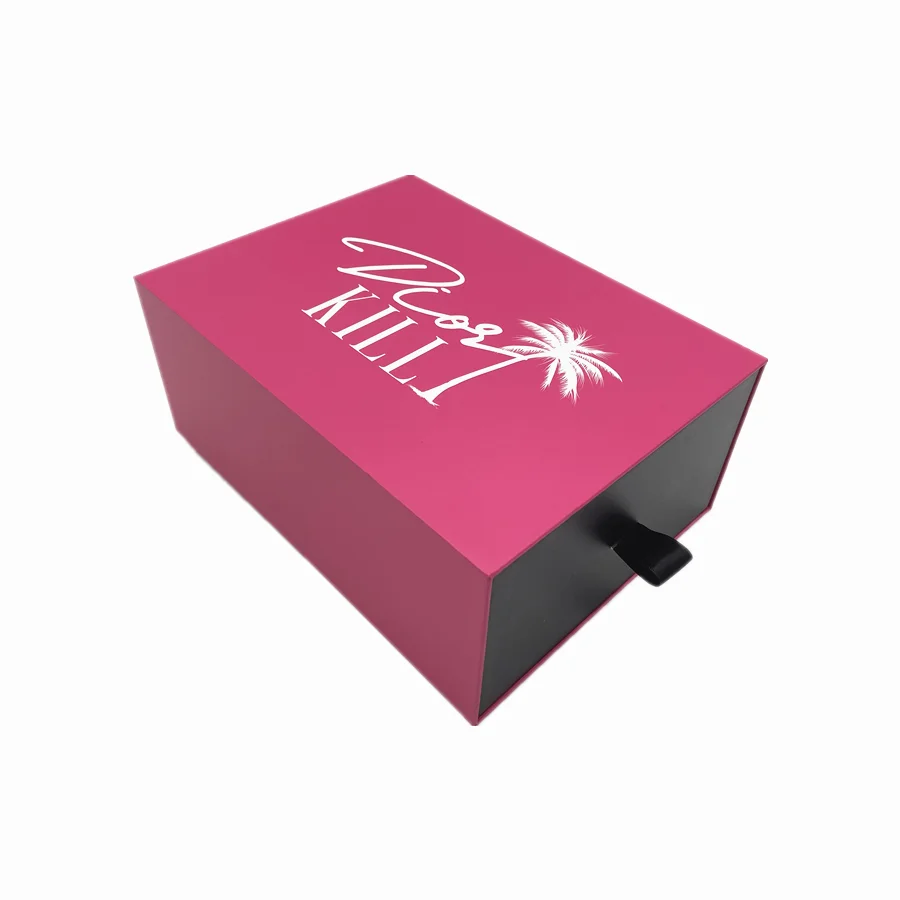 Wholesale Custom Logo Rigid Pull Out Drawer Box Fancy Marble Gift Box for Jewelry /Accessory Jewelry Storage Box with Ribbon