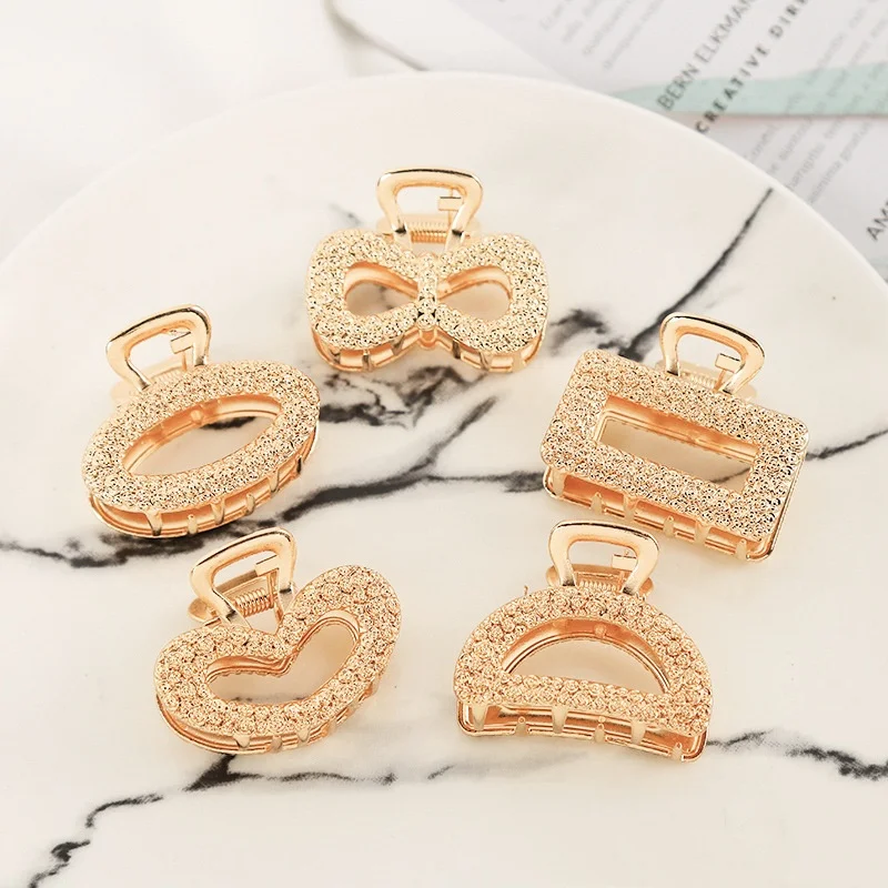 Fashion 5cm Small Metal Hair Claw Alloy Jaw Claw Clips Non Slip Hair Clamps For Women Girls Hair Barrette