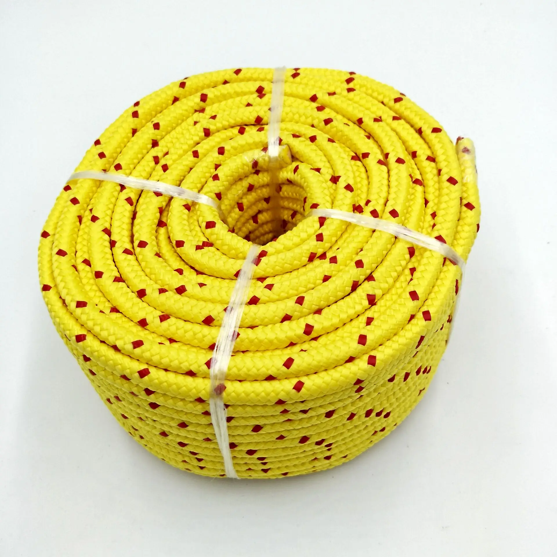 white yellow color 18 20 22 mm 220m double braided pp mooring polypropylene rope marine  rolls of 220 mts for ship accessory