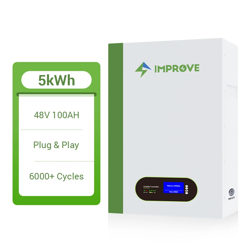 Домашний резервный аккумулятор настенный 48 В 100Ah 200Ah 5Kwh 10Kwh 20Kwh Настенный Солнечный литий-ионный