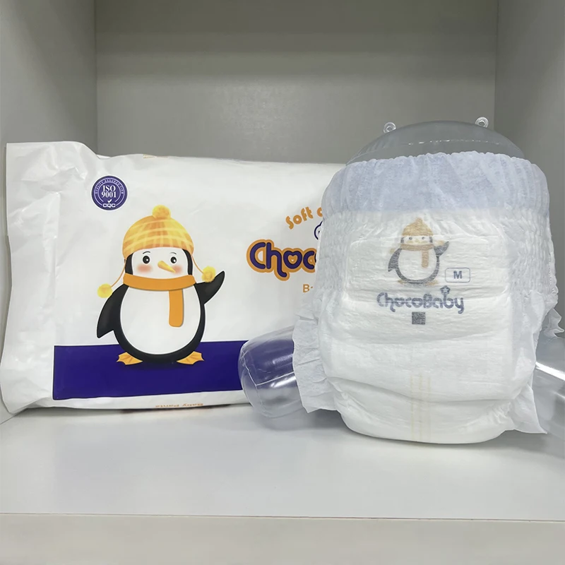 OEM ODM Baby Diapers Wholesale Fast Shipping PE Non Woven Fabric Printed Cotton Disposable Baby Training Pants