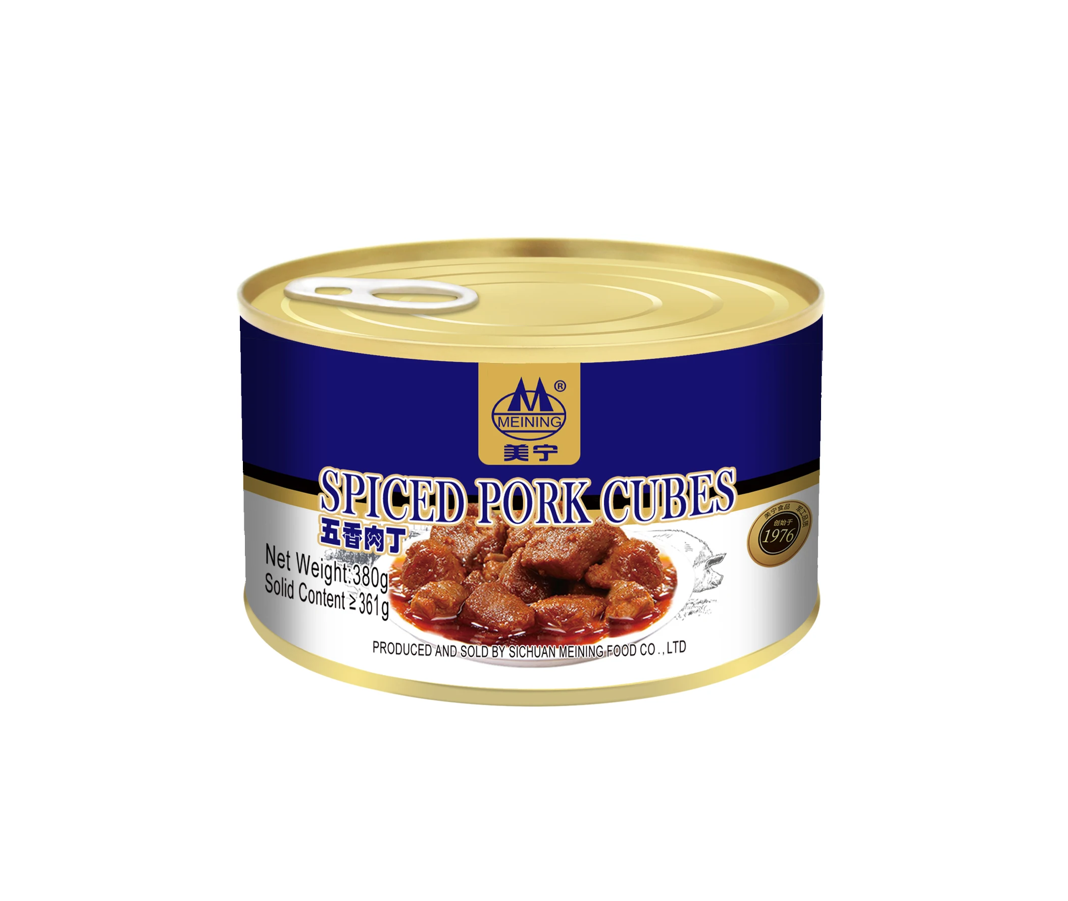 380g Canned Spiced Pork Cubes Canned Meat Sauce for sale