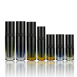 New Design Luxury Cosmetic Liquid Foundation Lotion Serum Glass Container 50ml Refillable Airless Bottle with pump 30ml 100ml