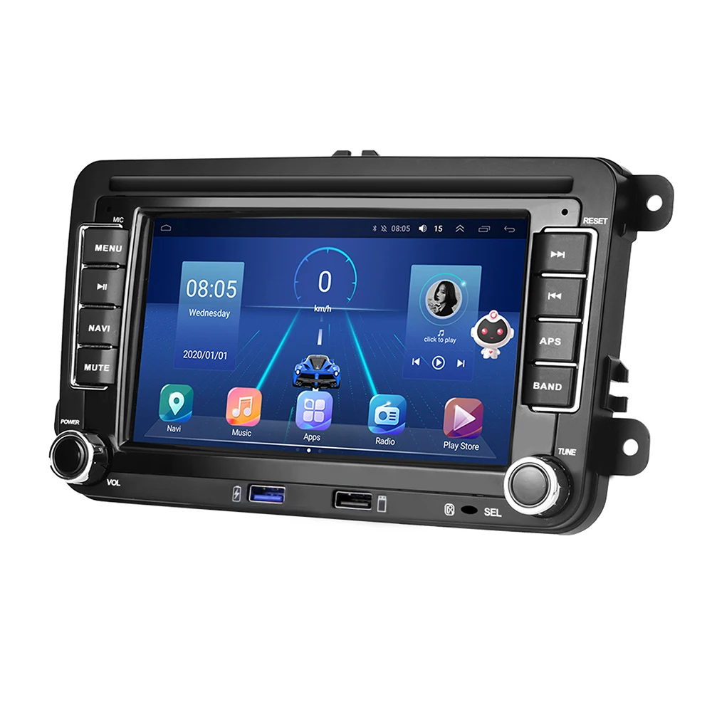 4+64G Carplay 8 Core Android 10 Car Radio 2 Din 8' IPS Smart Voice/GPS/Wifi/BT/4G/DSP/Hi-Res For VW/VOLKSWAGEN/SKODA