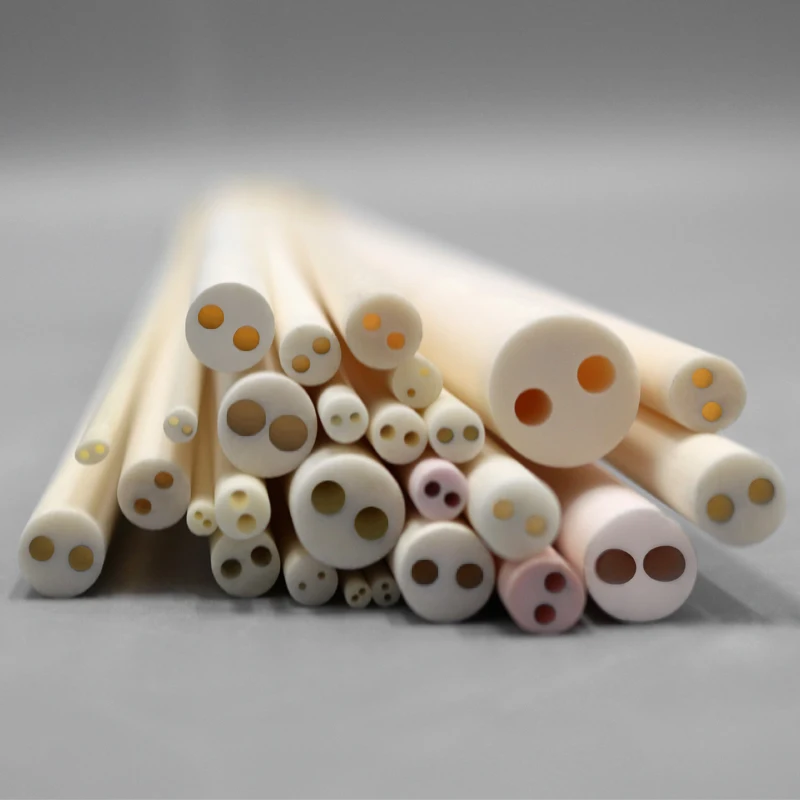 High-Purity Double-Hole Alumina Ceramic Tube Insulation Tube OD1-5.35mm 1 Meter Long