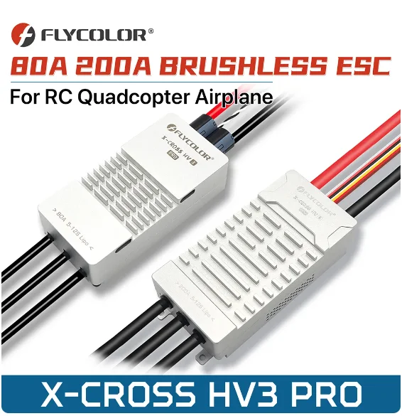 Flycolor 80A/200A ESC Brushless X-CROSS HV3 PRO 5-12S ARM 32-bit No BEC for RC Drone Model aircraft
