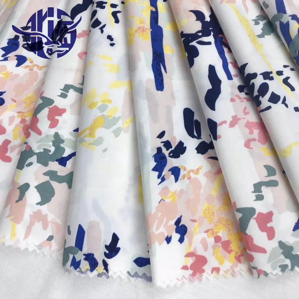 wholesale Gots Certified Muslin flower Printing 100% Organic Cotton  poplin dress Fabric for baby