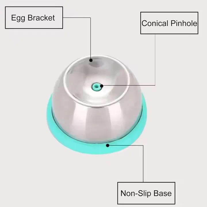304 Stainless Steel Egg Piercer Heavy Duty Egg Poker Peeler for Hard Boiled Eggs with Sturdy Base