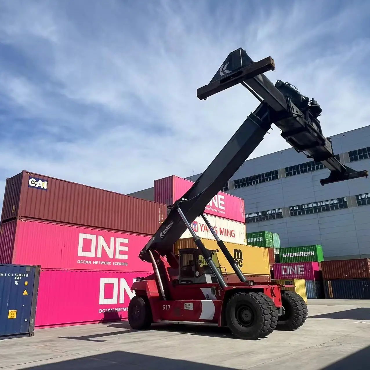 low price kalmar DRF450 45ton container reach stacker hot selling   High performance
