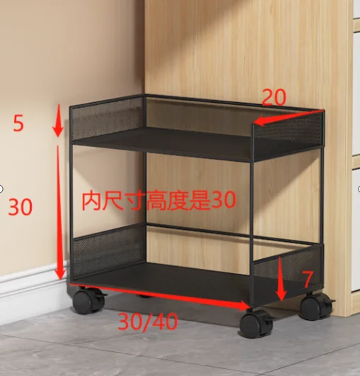 OEM 2-ярусная металлическая сетка тележка для хранения органайзер корзина полки со съемными колесами