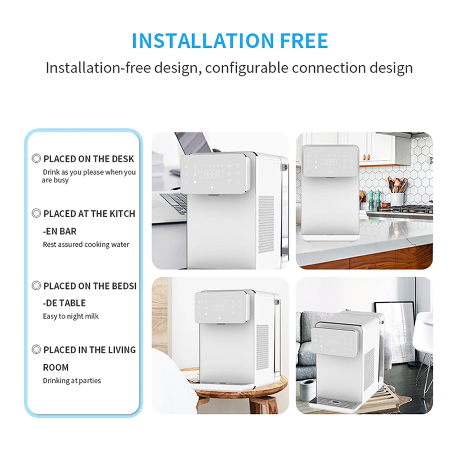 Household Desktop Reverse Osmosis RO Reverse Osmosis UV Hot And Cool Water Dispenser And Purifier