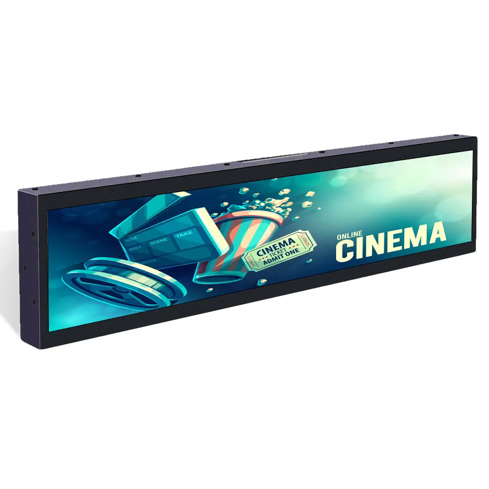 
Ultra wide wall-mounted type digital advertising display signage stretched bar lcd screen 