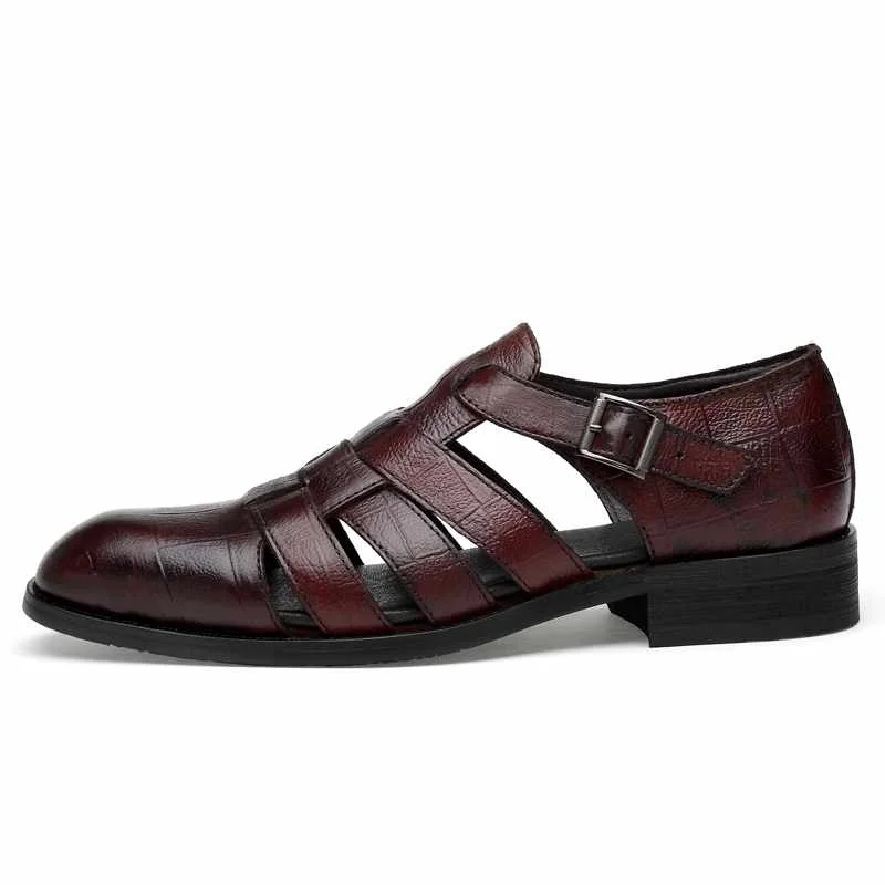 Hot-selling Cow Genuine Leather Dress Shoes Comfortable Platform Sandals Men Handmade Leather Sandals