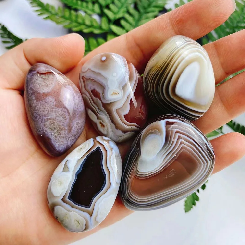 High Quality Natural Gravel Crystal Tumbled Stones Bulk  botswana agate Tumble chips With Factory Direct Sale Price