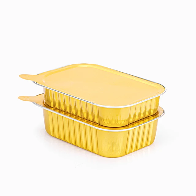 Factory Supply  Disposable Aluminium Foil Container Takeaway Tray With Lid 320ml-480ml