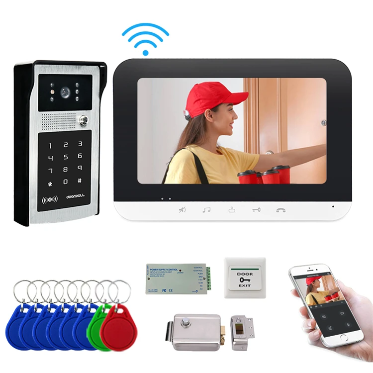 Wholesale High Quality 7 Inch Indoor Intercom Monitor Doorbell System 4-wire Video Door Phone Color Home Wifi System