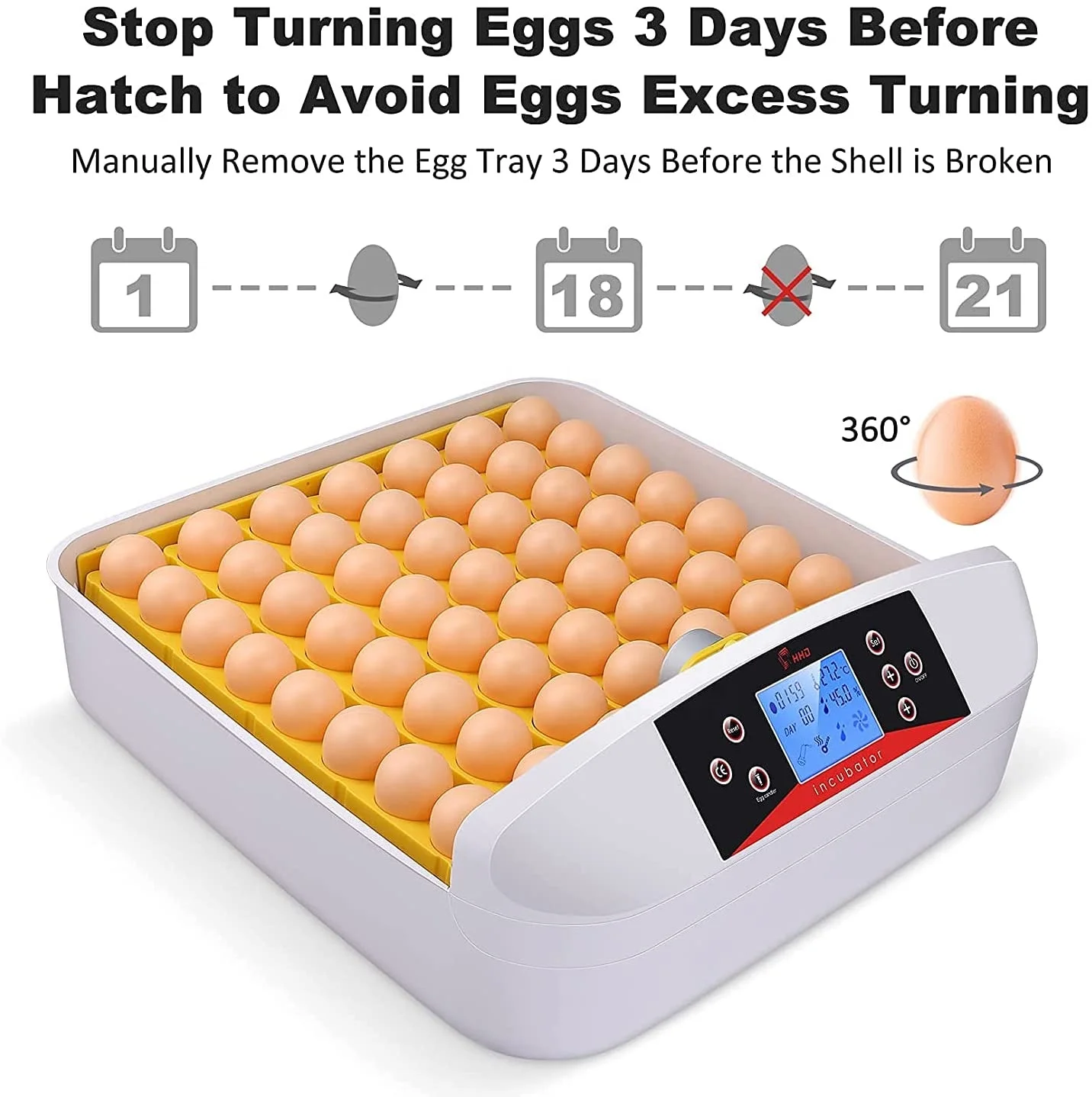  Automatic Egg Hatcher for 12/56 pieces Chicken Household Incubator and Bird Eggs