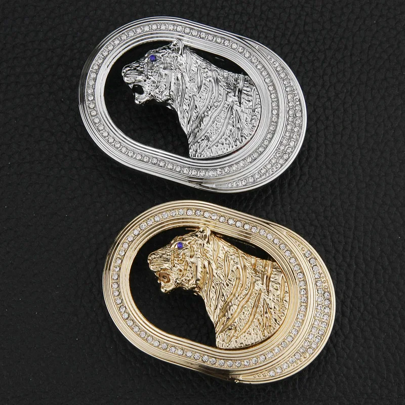 Внутренняя ширина 40 мм матовая гладкая замак Стразы Кристалл на заказ 3D гравировка голова тигра Западная табличка с именем пряжка для ремня