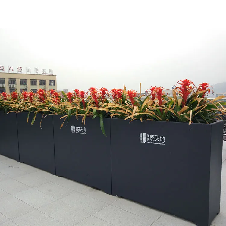 Indoor Outdoor Street Metal Steel Airport Shopping Center Flower Box Planting Box Flower Pot