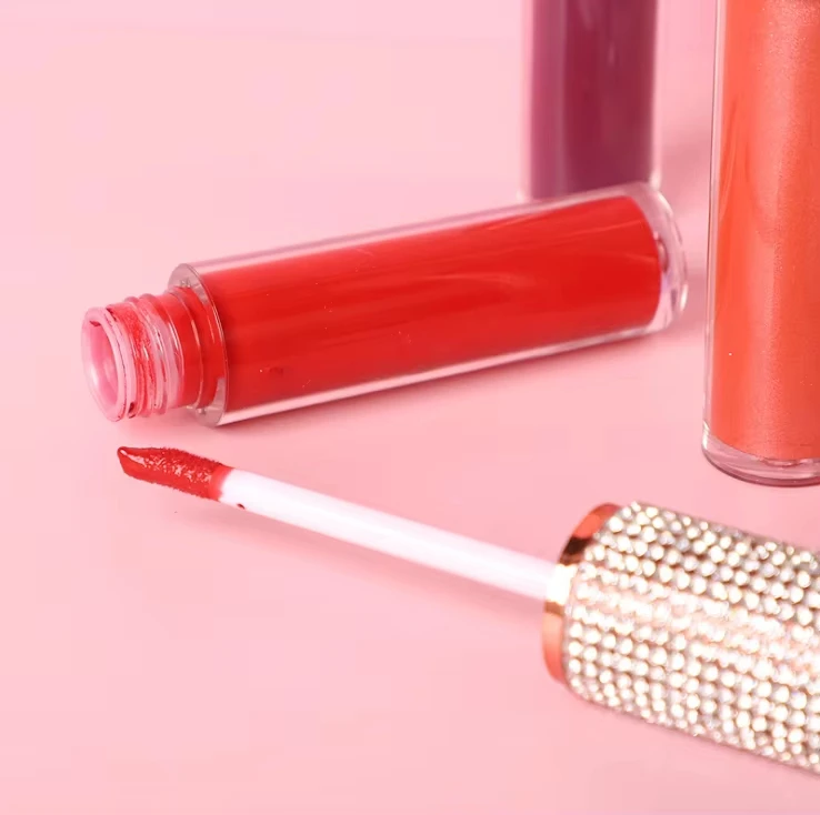 Hot Selling Small MOQ OEM Liquid Lipstick Lip Gloss Private Label Diamond Lipgloss for Ladies
