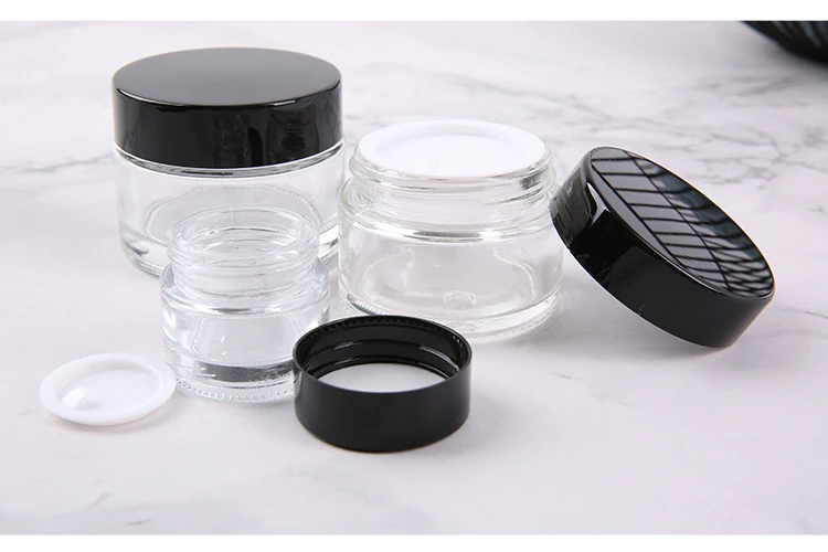 Wholesale Small Round Cosmetic Jars 5 Gram 5ml with Black Lids