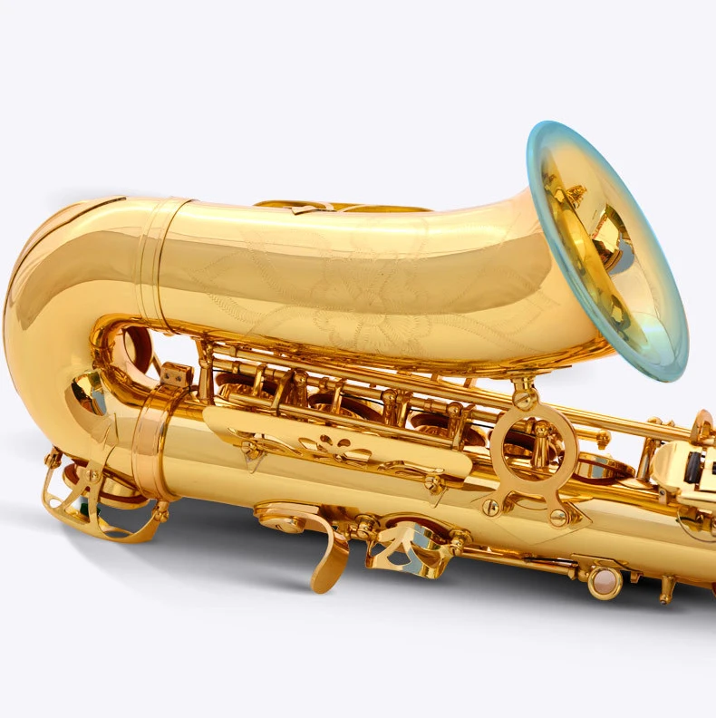 
Gold Lacquer Brass Alto Instrument Accessories Professional Eb OEM China Sax Saxophone Alto 