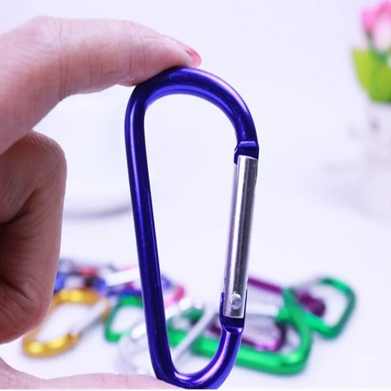 HXY 62*33*5.5MM Cheap Wholesale 7# D Shape Aluminum Carabiner Keychain Aluminum Carabiner Hook For Keychain, Hiking, Camping